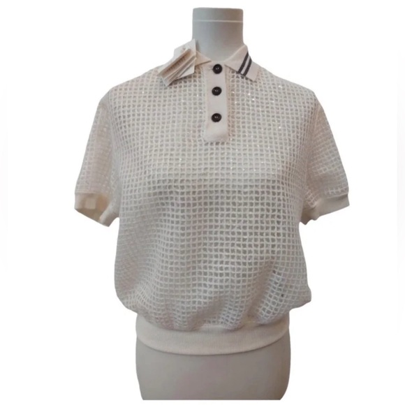 🔥BRUNELLO CUCINELLI
Netted Polo Shirt with Contrast Stripes/Size Large/MP $3850🔥 - Picture 9 of 13